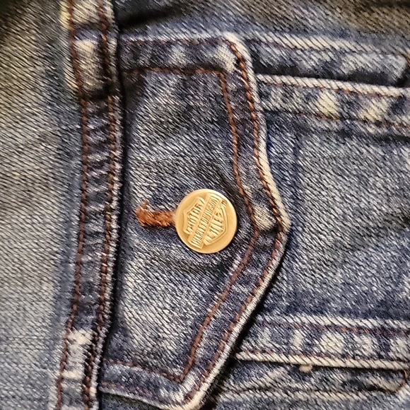 Vintage Harley Davidson Denim Jacket Size S EUC - Picture 4 of 5